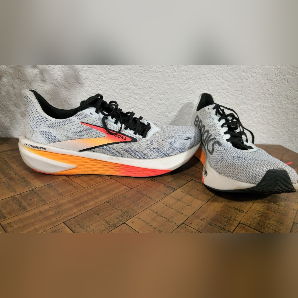 Brooks Men's Running Shoes - White and Orange - Picture 4 of 10